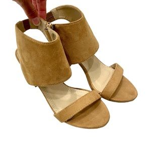 Mata Light Brown Suede Modern Heels
